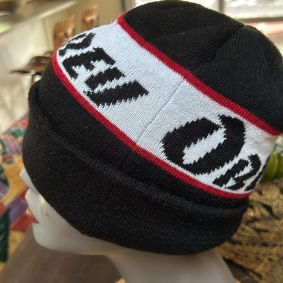 Obey Cuffed Black White and Red Beanie - Picture 3 of 9
